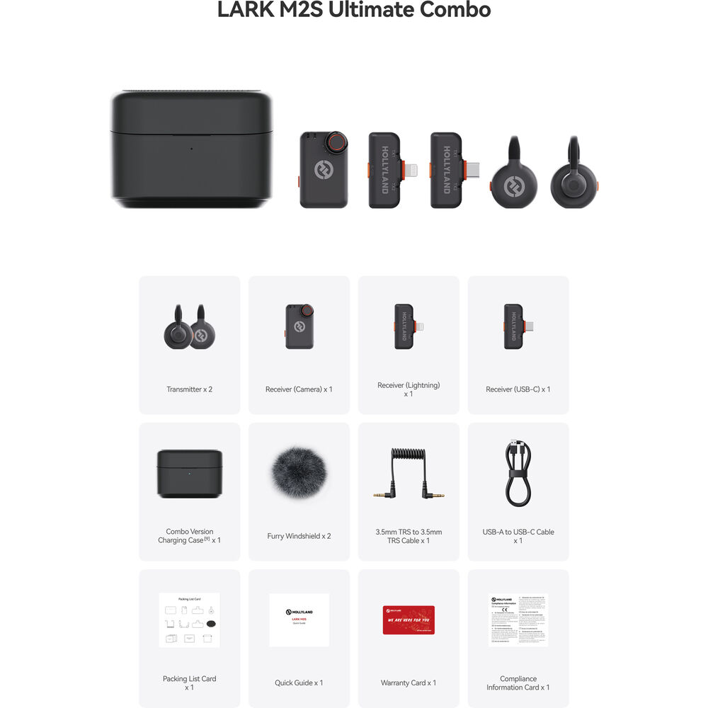 Hollyland LARK M2S Ultimate Combo 2-Person Wireless Microphone System