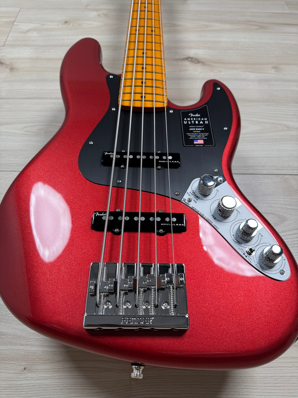 Fender American Ultra II Jazz Bass V 5 strings Bass, Sinister Red - #4640