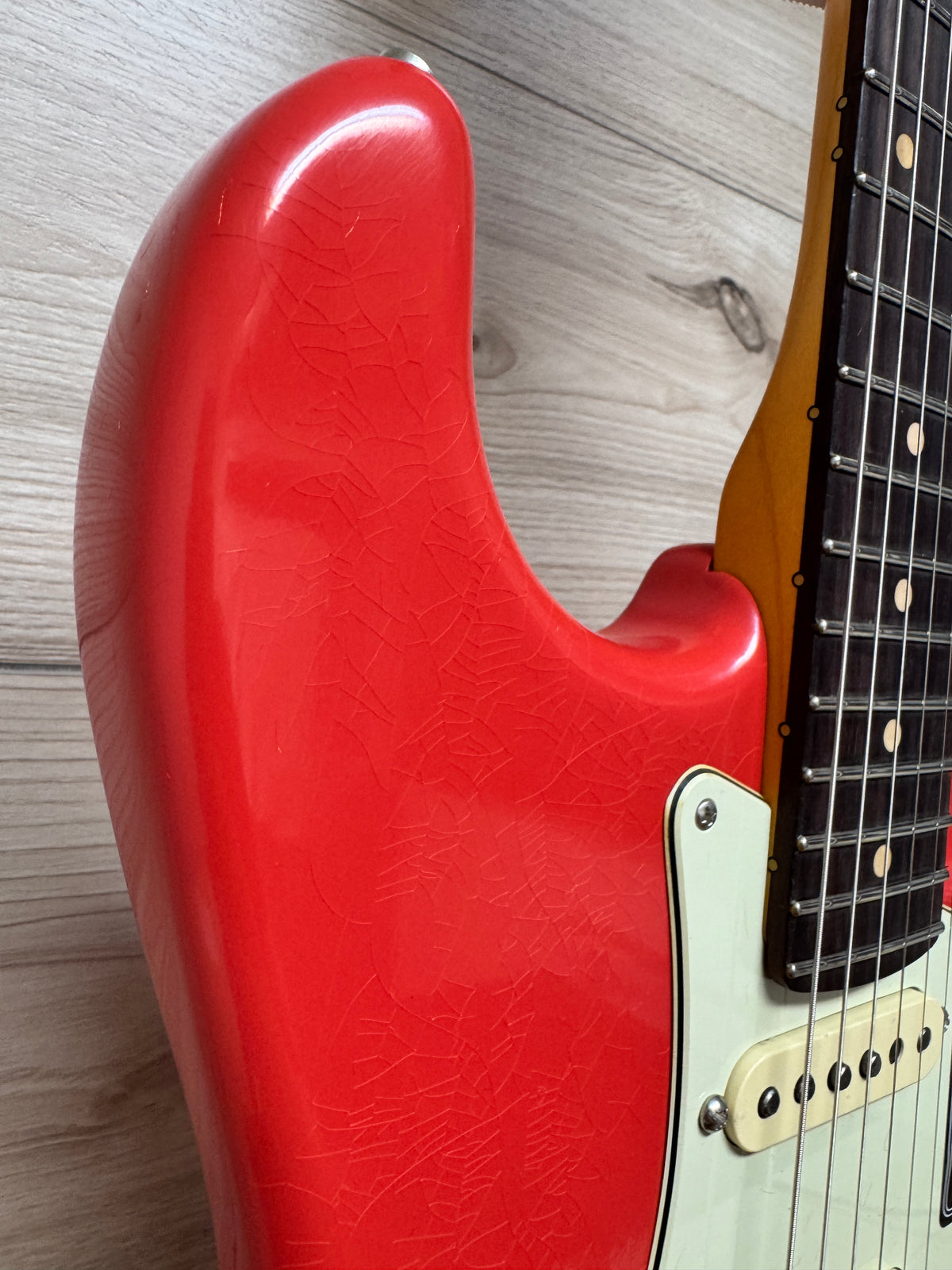 Fender American Ultra Luxe Vintage '60s Stratocaster HSS Electric Guitar, Fiesta Red - #1721