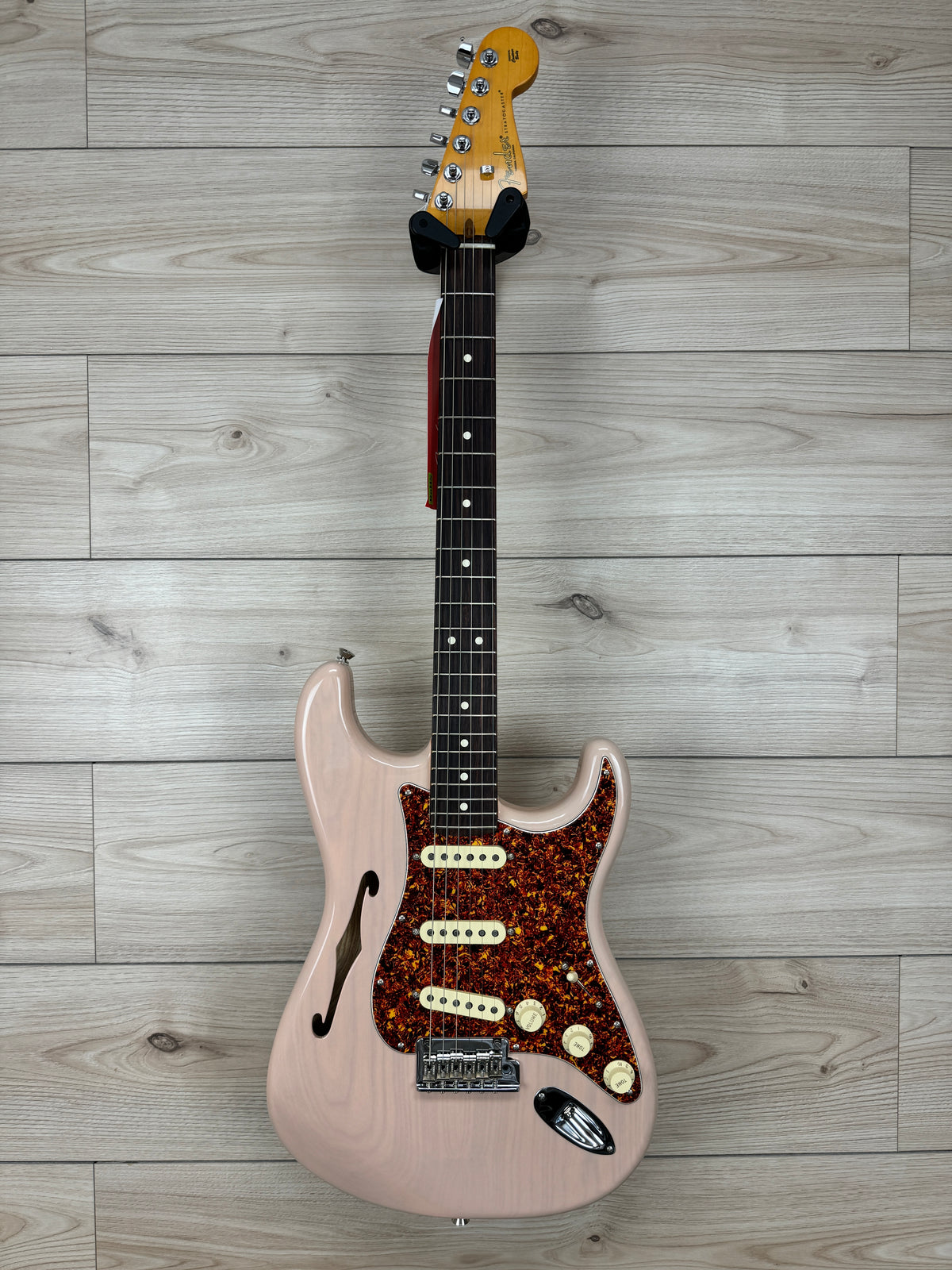 Fender Limited Edition American Professional II Stratocaster Thinline, Transparent Shell Pink - CBN Music Warehouse