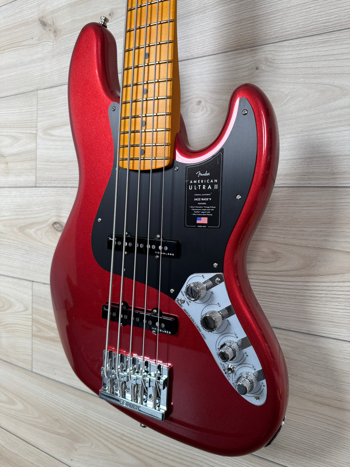 Fender American Ultra II Jazz Bass V 5 strings Bass, Sinister Red - #4640
