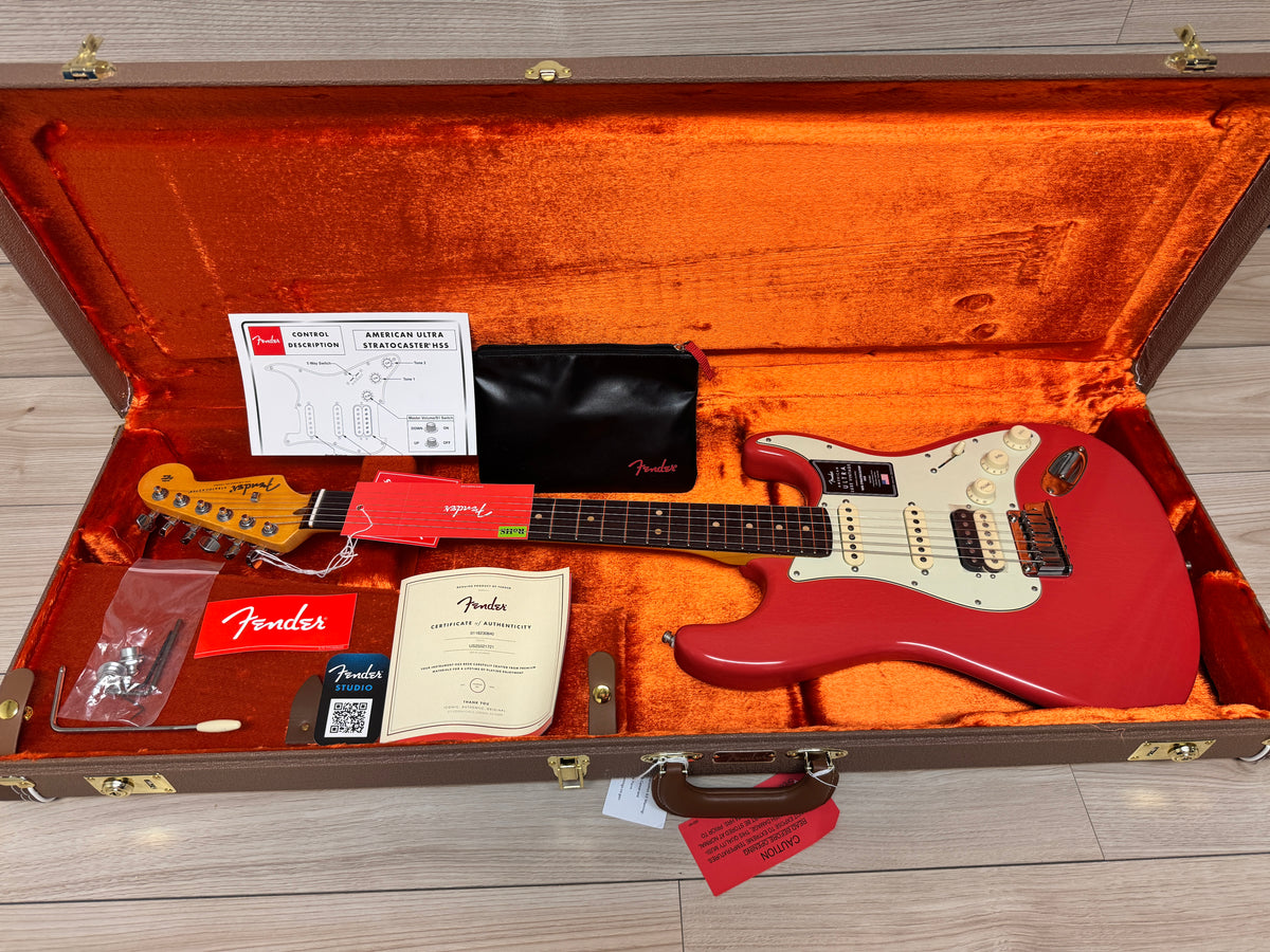 Fender American Ultra Luxe Vintage '60s Stratocaster HSS Electric Guitar, Fiesta Red - #1721