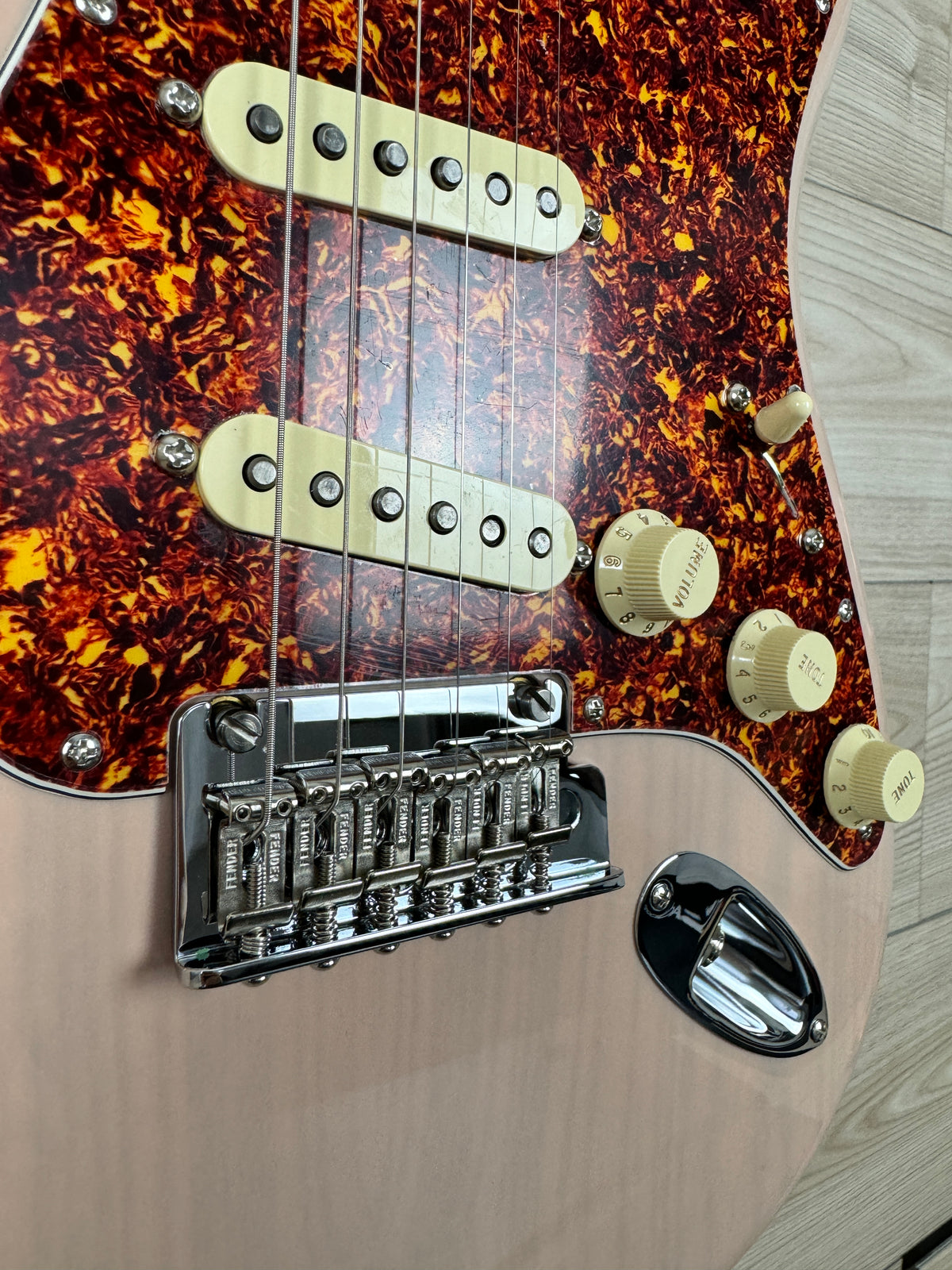 Fender Limited Edition American Professional II Stratocaster Thinline, Transparent Shell Pink - CBN Music Warehouse