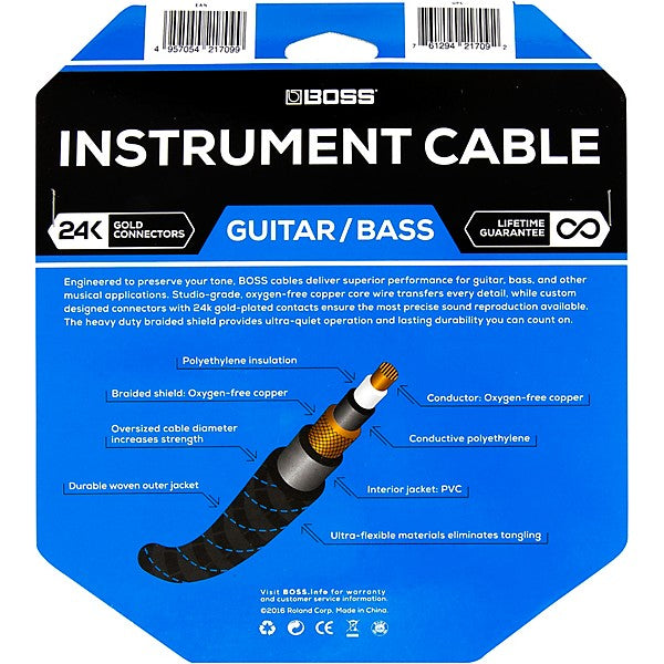 Boss BIC-10 Straight to Straight Instrument Cable - 10 foot