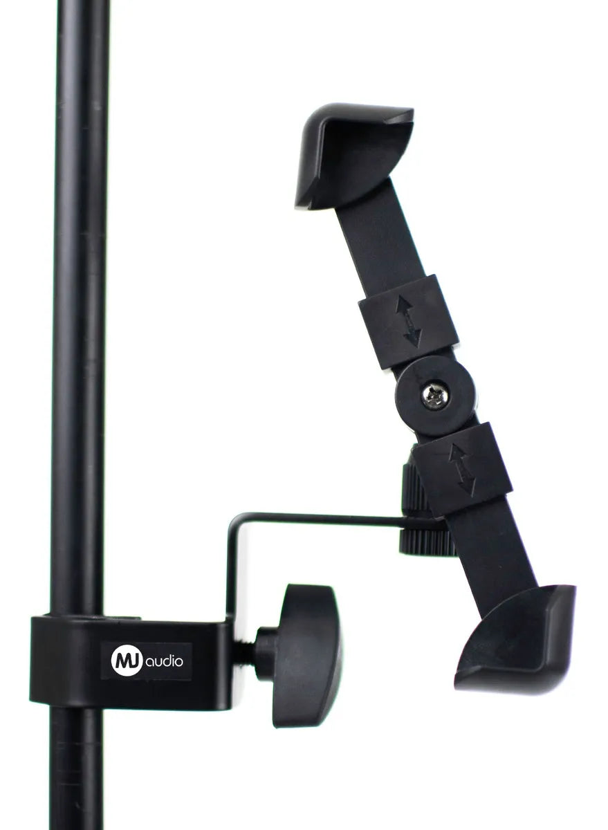 MJ Audio Mic Stand Phone Holder for Microphone Stand, Adjustable iPhone Mic Stand Holder, Music Stand Phone Holder for iPhone Samsung Galaxy All Smartphones