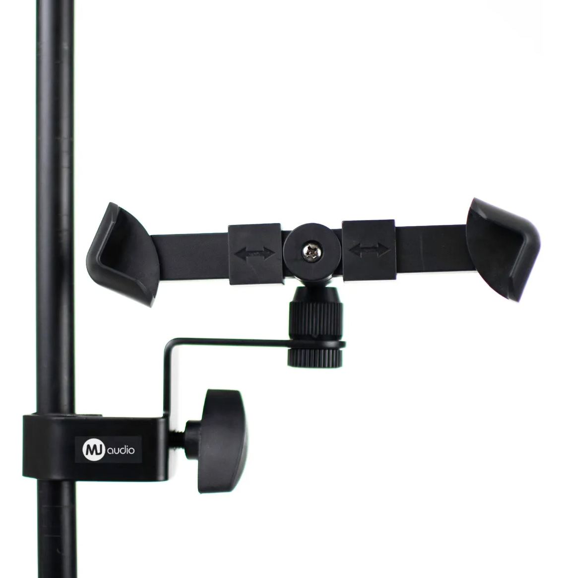 MJ Audio Mic Stand Phone Holder for Microphone Stand, Adjustable iPhone Mic Stand Holder, Music Stand Phone Holder for iPhone Samsung Galaxy All Smartphones