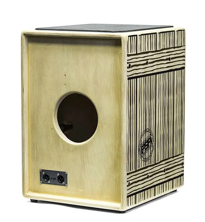FSA Cajon Square Design Electric-Acoustic Dual output Hand Made in Brazil - CBN Music Warehouse