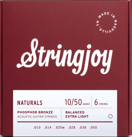Stringjoy Naturals Phosphor Bronze Acoustic Guitar Strings 10-50 - CBN Music Warehouse