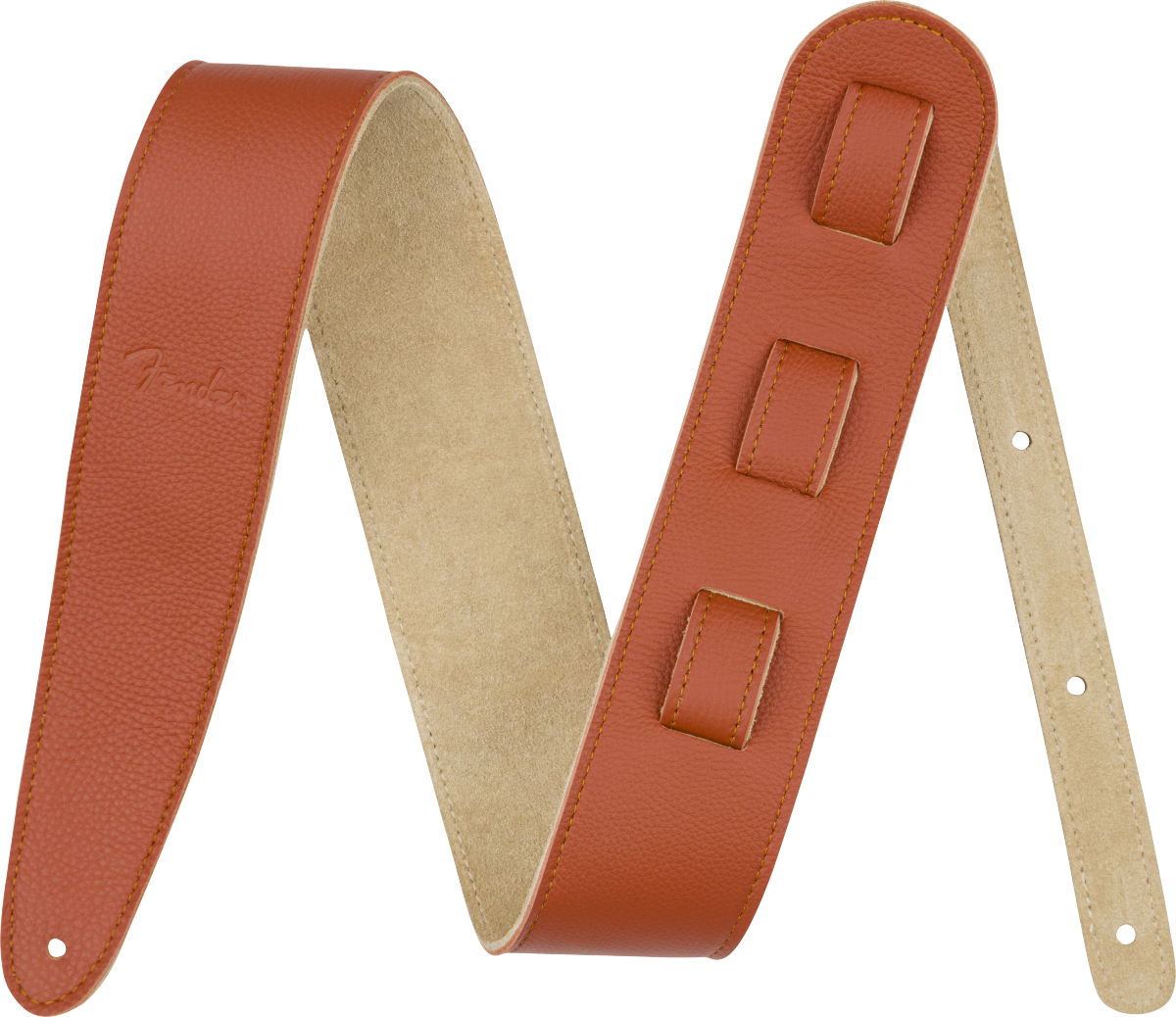 Fender Limited Leather Strap, Tangerine - CBN Music Warehouse