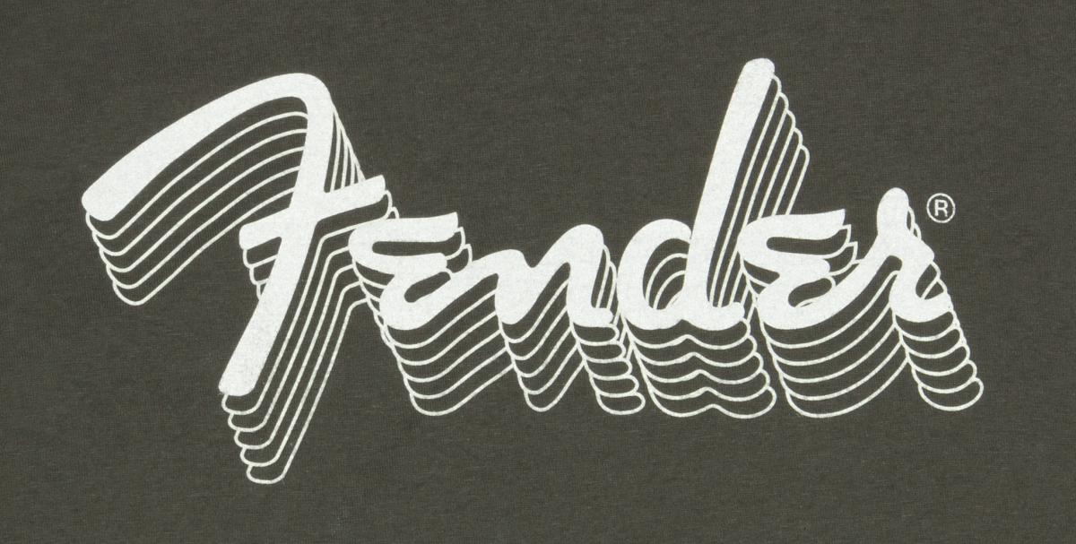 Fender Reflective Ink Logo T-Shirt, Charcoal, LARGE