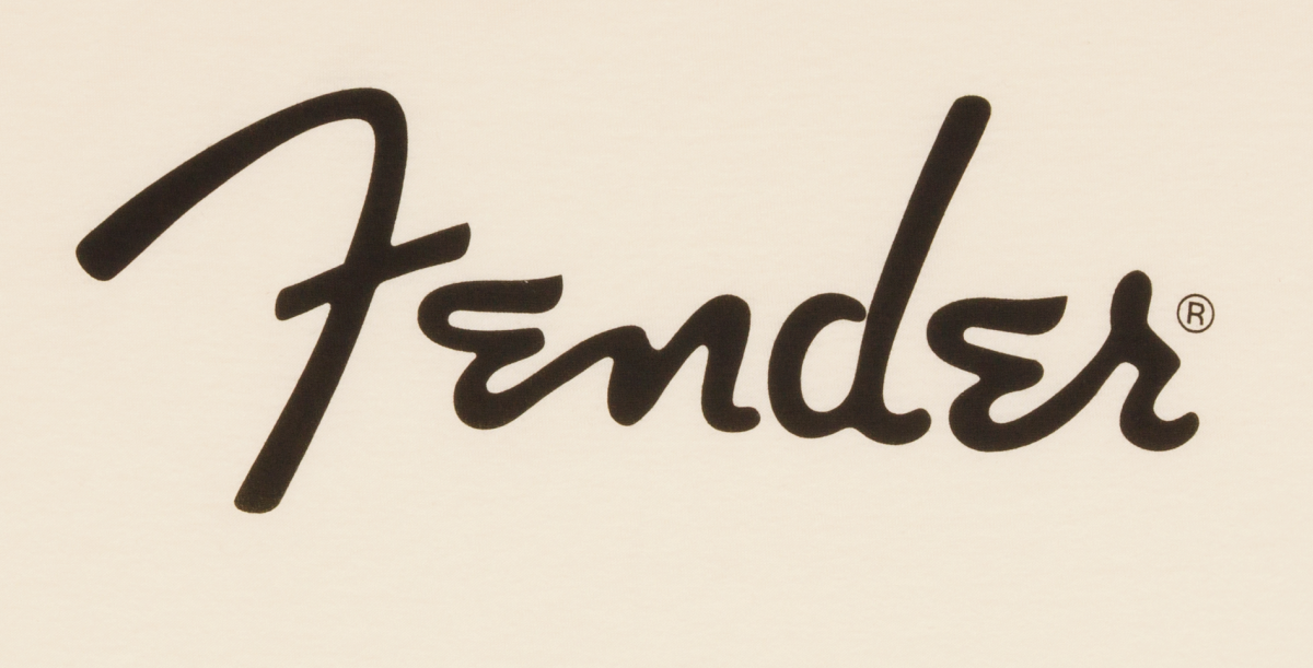 Fender Spaghetti Logo T-Shirt, Olympic White, LARGE