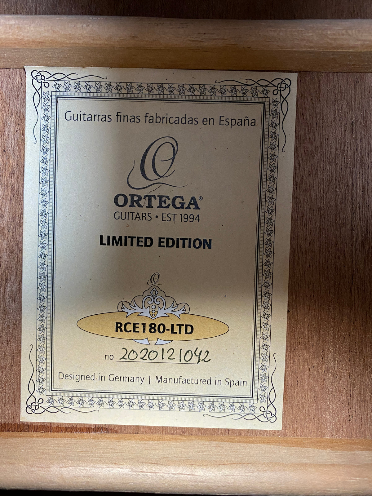 Ortega MADE IN SPAIN RCE180T-LTD Limited Edition Classical Acoustic Guitar with GIGBAG - CBN Music Warehouse