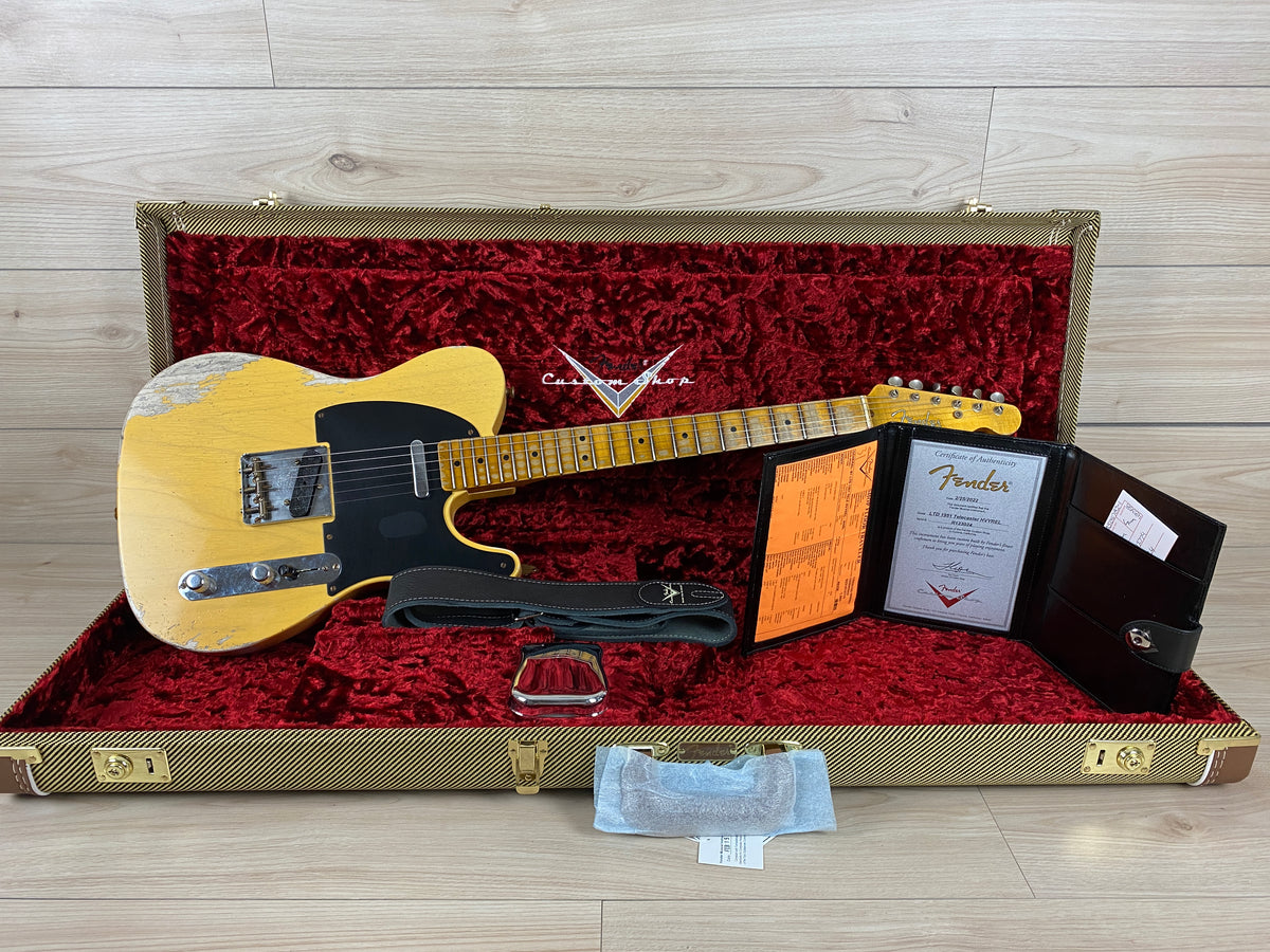 Fender Custom Shop Limited Edition '51 Telecaster Heavy Relic Maple Fingerboard Aged Nocaster Blonde - CBN Music Warehouse