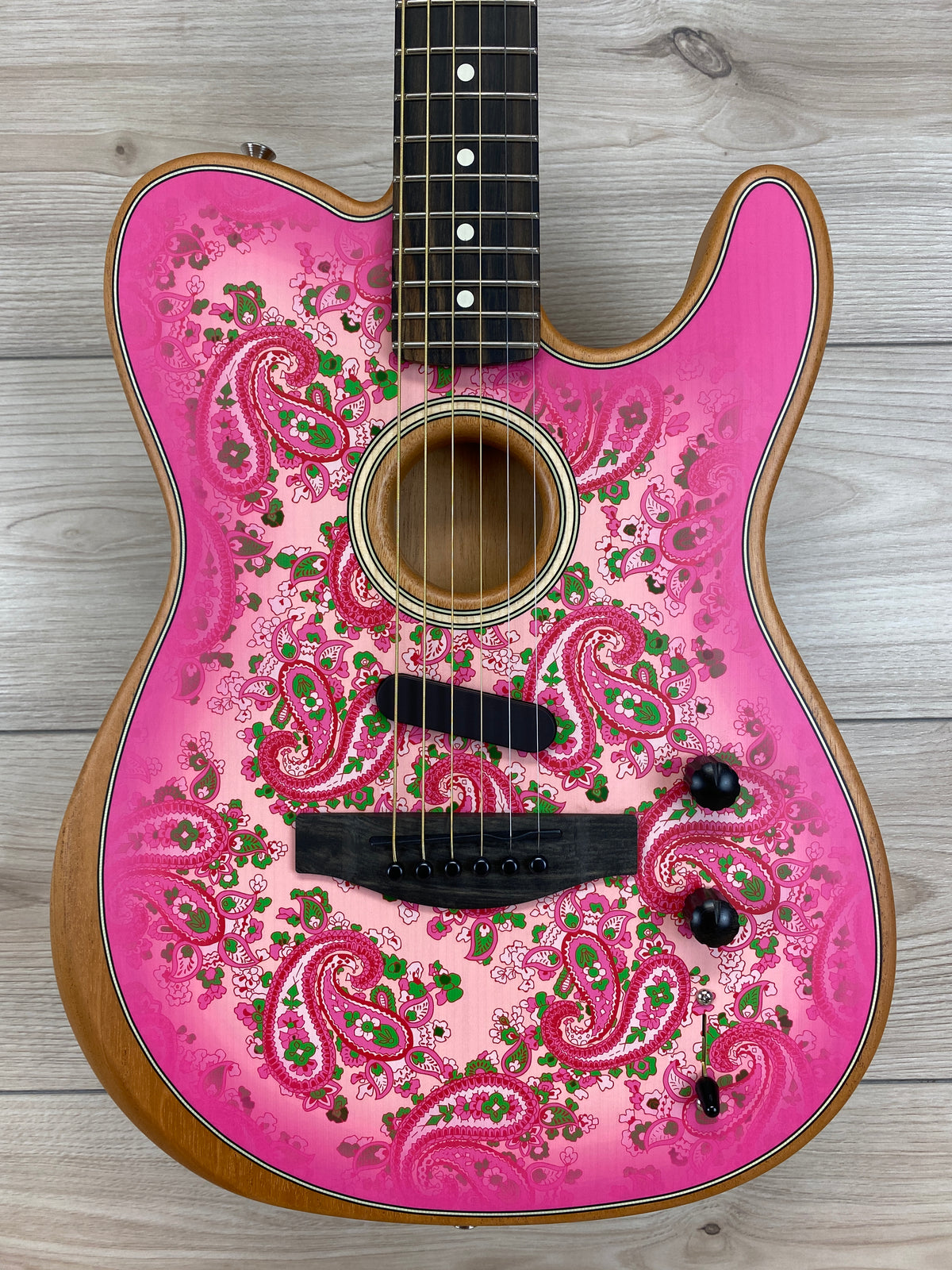 Fender American Acoustasonic limited Edition Telecaster, Pink Paisley - CBN Music Warehouse