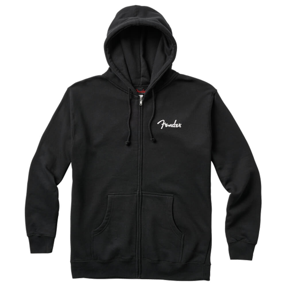 Fender Spaghetti Logo Zip Hoodie Medium Black - CBN Music Warehouse