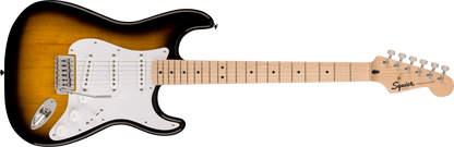 Squier Sonic Stratocaster Electric Guitar Pack, 2-Color Sunburst with Gig Bag, strap and Amp 10G - CBN Music Warehouse