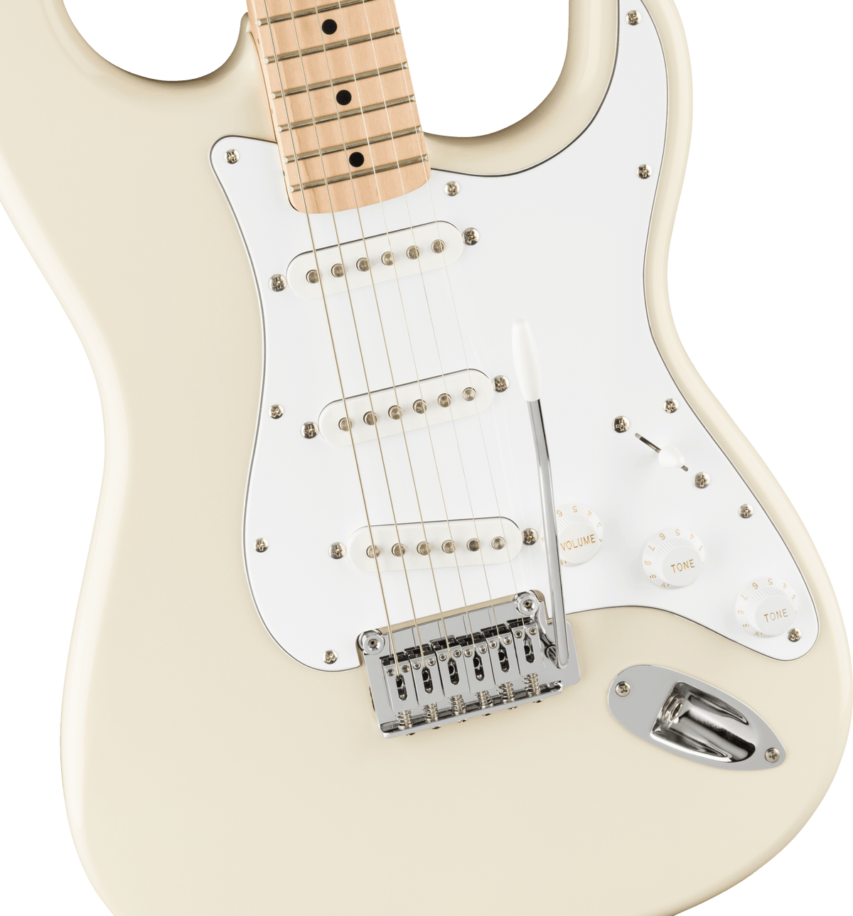 Squier Affinity Stratocaster Electric Guitar, Maple Fingerboard, Olympic White - CBN Music Warehouse