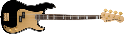 Squier 40th Anniversary Precision Bass Gold Edition, Gold Anodized Pickguard, Black