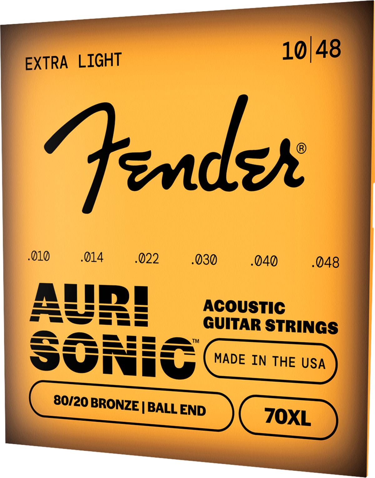 Fender 70XL 80/20 Bronze Acoustic Guitar Strings - .010-.048 Extra Light