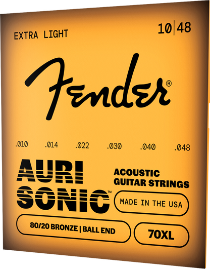 Fender 70XL 80/20 Bronze Acoustic Guitar Strings - .010-.048 Extra Light
