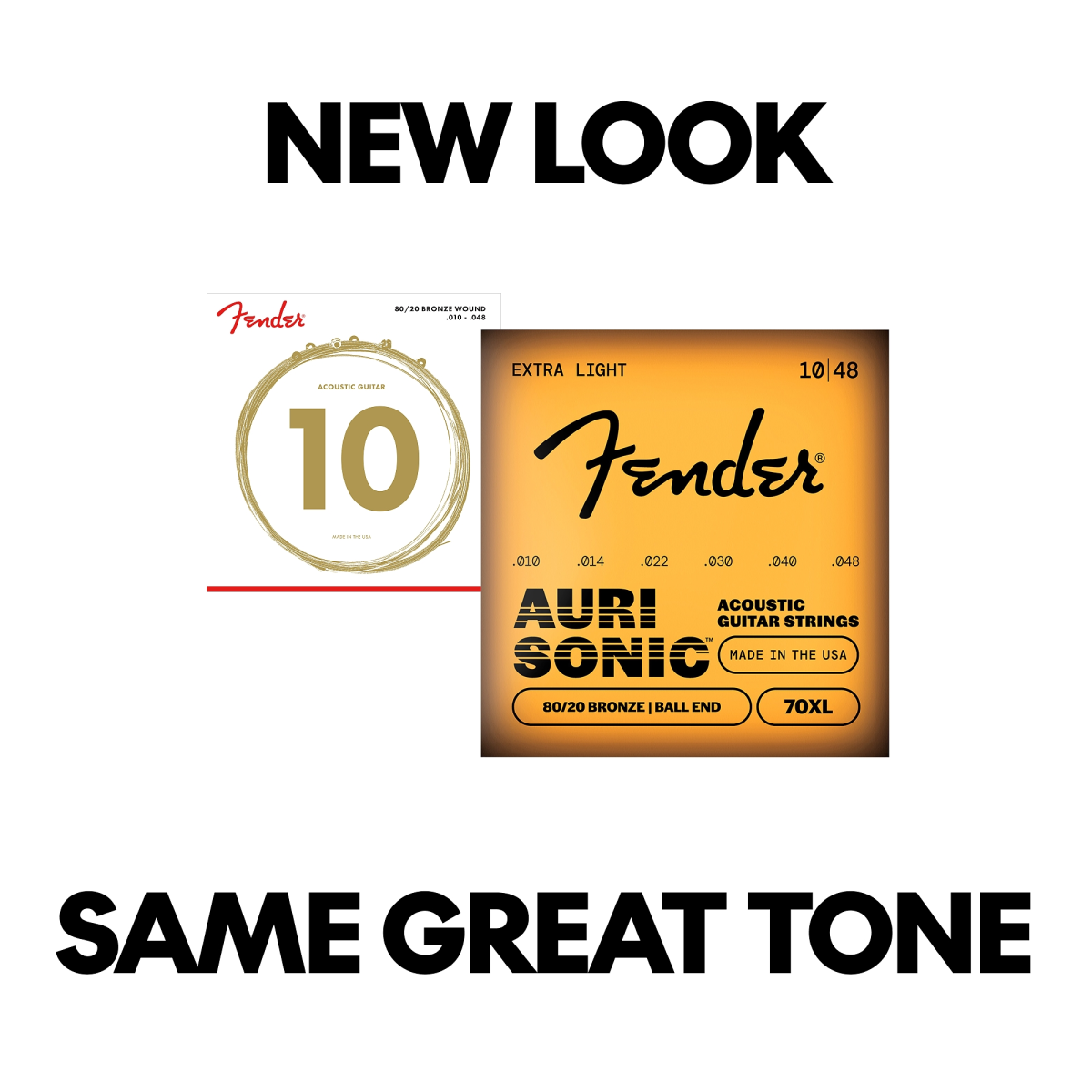 Fender 70XL 80/20 Bronze Acoustic Guitar Strings - .010-.048 Extra Light