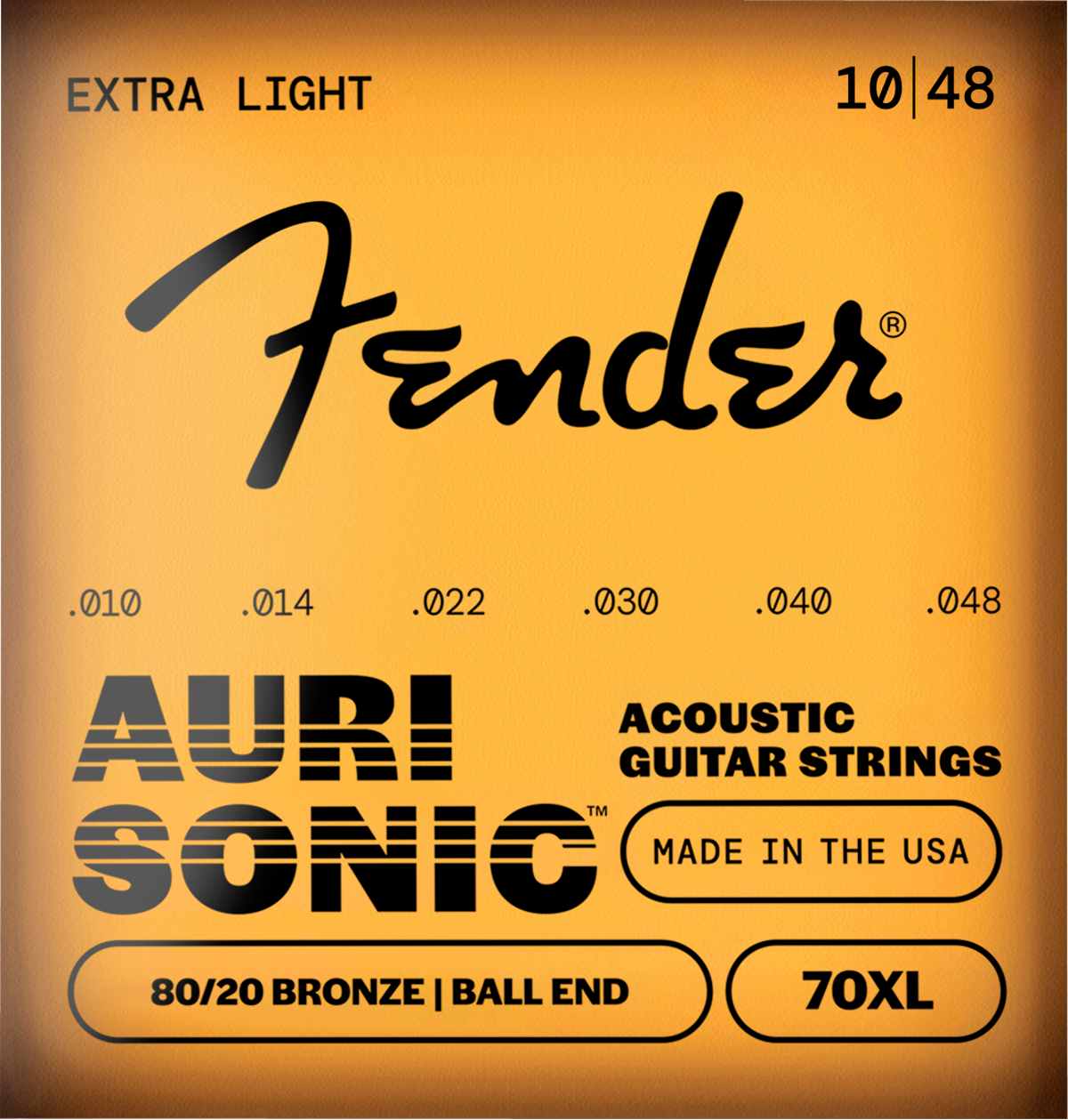 Fender 70XL 80/20 Bronze Acoustic Guitar Strings - .010-.048 Extra Light