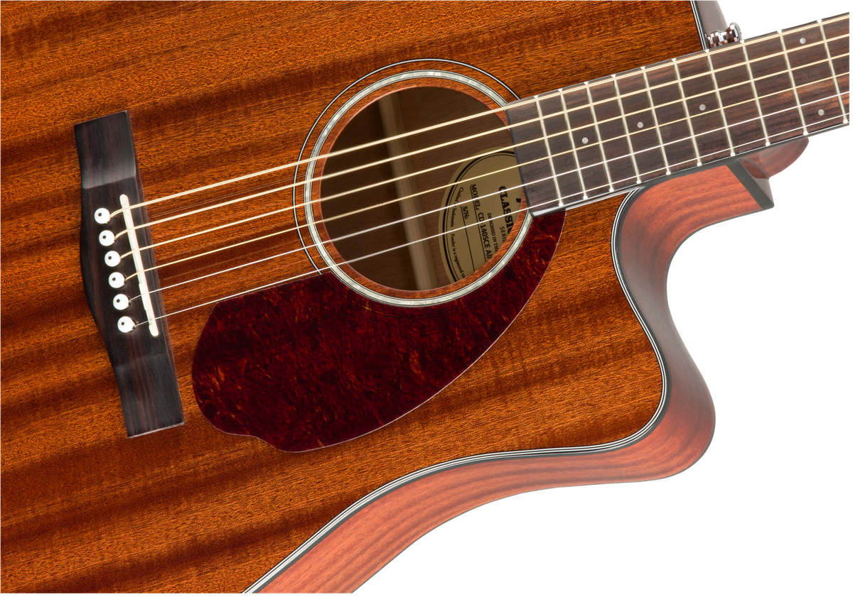Fender CD-140SCE Dreadnought Acoustic Electric Guitar, All-Mahogany with Case