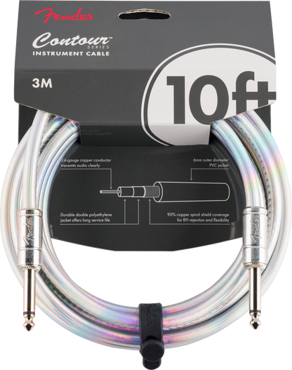 Fender Contour 10' Instrument Cable, Iridescent - CBN Music Warehouse