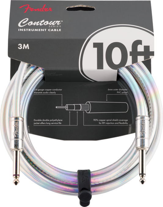 Fender Contour 10' Instrument Cable, Iridescent - CBN Music Warehouse