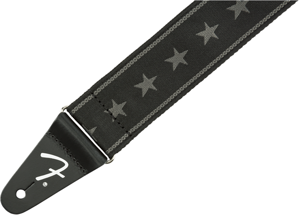 Fender 2" Nylon Stars and Stripes Guitar Strap, Black/Grey - CBN Music Warehouse