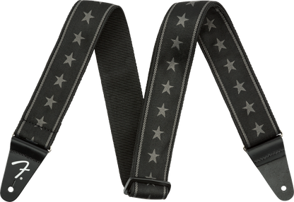 Fender 2" Nylon Stars and Stripes Guitar Strap, Black/Grey - CBN Music Warehouse