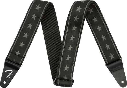 Fender 2" Nylon Stars and Stripes Guitar Strap, Black/Grey - CBN Music Warehouse