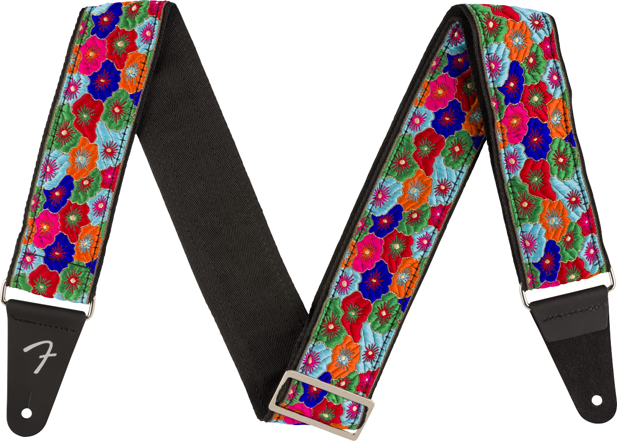 Fender Wild Bloom Guitar Strap, Blue, 2"