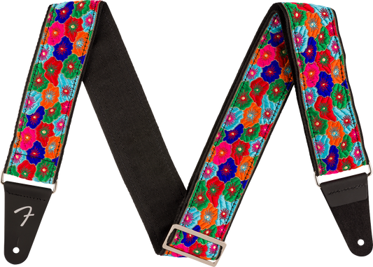 Fender Wild Bloom Guitar Strap, Blue, 2"