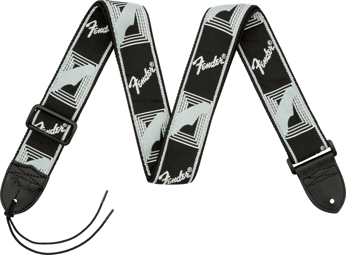 Fender Monogrammed 2" Guitar Strap, Black/Light Grey/Dark Grey