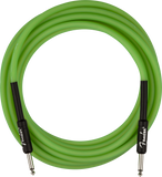 Fender Professional Glow in the Dark Instrument Cable, Green, 18.6'