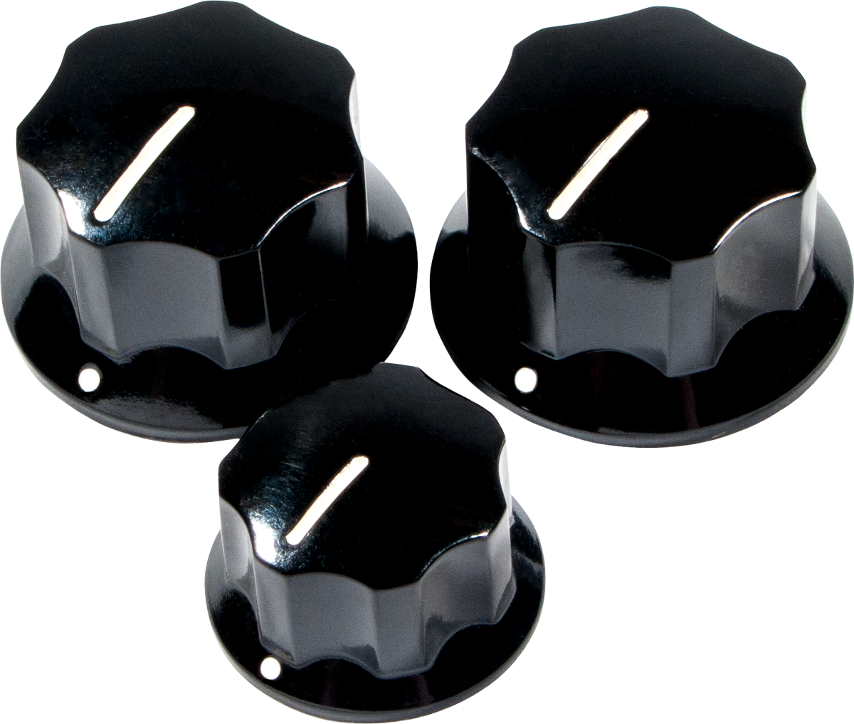 Fender Jazz Bass Knobs, Black (2 Large, 1 Small) (Set of 3) - CBN Music Warehouse