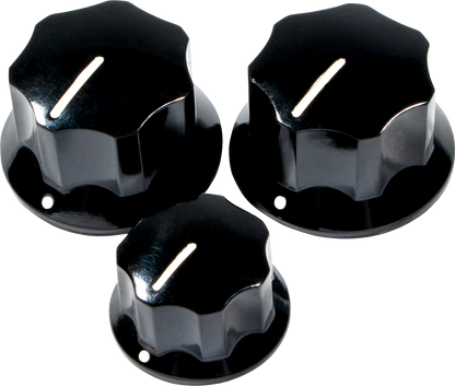 Fender Jazz Bass Knobs, Black (2 Large, 1 Small) (Set of 3) - CBN Music Warehouse
