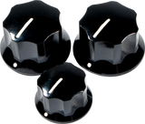 Fender Jazz Bass Knobs, Black (2 Large, 1 Small) (Set of 3) - CBN Music Warehouse