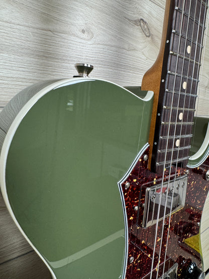 Veritas Custom Portlander Olive Drab with Tortoise Pickguard, Matching Headstock, Bigsby, Binding