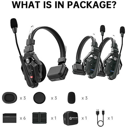 Hollyland Solidcom C1-3S Full-Duplex Wireless DECT Intercom System with 3 Headsets - CBN Music Warehouse