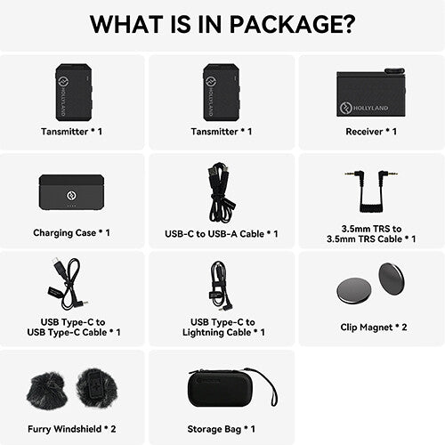 Hollyland LARK MAX Duo Wireless Microphone System (2.4 GHz, Black) - CBN Music Warehouse