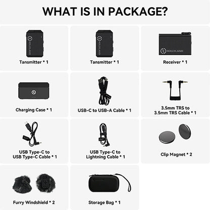 Hollyland LARK MAX Duo Wireless Microphone System (2.4 GHz, Black) - CBN Music Warehouse