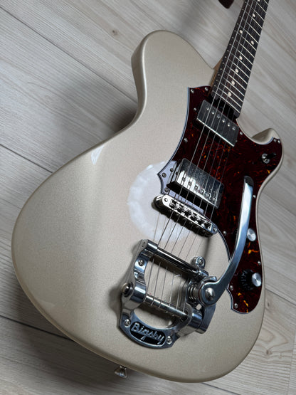 Veritas Custom Portlander Electric Guitar Shoreline Gold with Tortoise, Bigsby, Matching Headstock