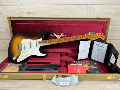 Fender Custom Shop 2023 Limited Edition Roasted '50s Strat® DLX Closet Classic, 1-Piece 4A Roasted Flame Maple, Wide-Fade Aged Chocolate 2-Color Sunburst
