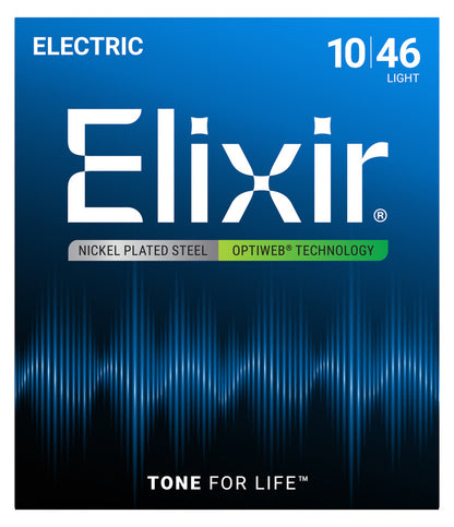 Elixir 19052 Electric Nickel Plated Steel Strings with OPTIWEB Coating (10-46)