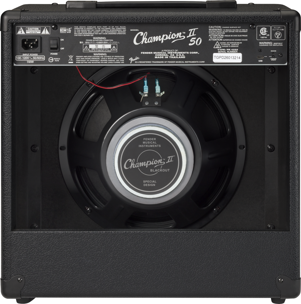 Fender Champion II 50 Blackout Guitar Amplifier