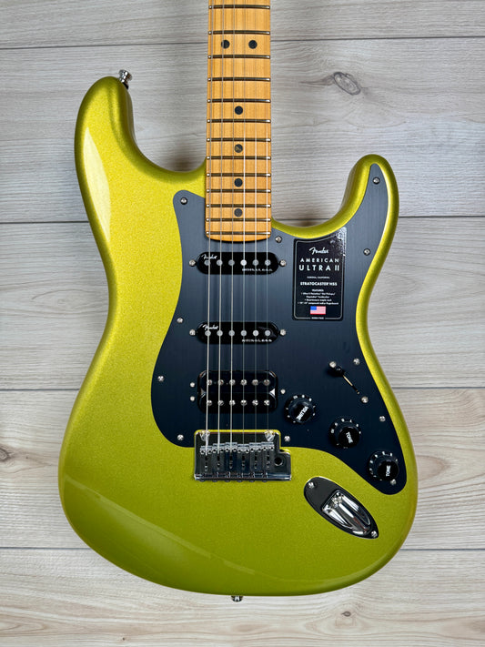 Fender American Ultra II Stratocaster HSS Electric Guitar, Solar Flare - #7056