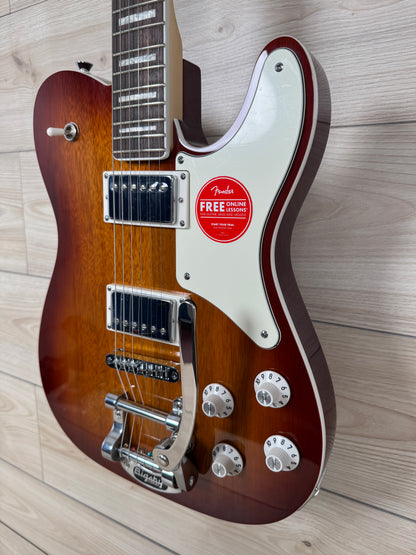 Squier Paranormal Troublemaker Telecaster Deluxe Bigsby Electric Guitar, Honey Sunburst