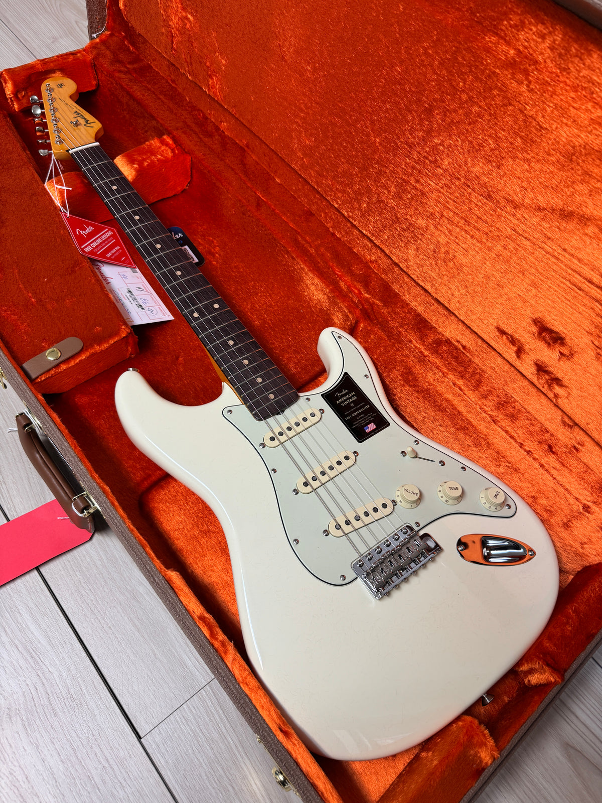 Fender American Vintage II 1961 Stratocaster Electric Guitar, Olympic White - CBN Music Warehouse